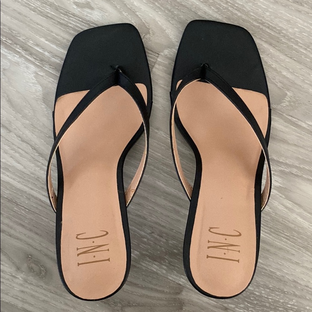 INC Dionne Black Thong Sandal